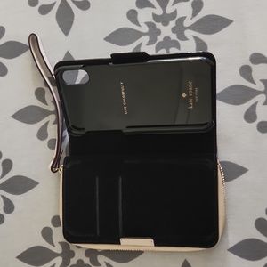 Kate Spade iPhone X and Xs Folio Case|Cream color